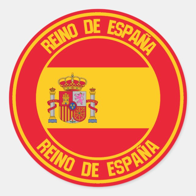 Spain Round Emblem Classic Round Sticker (Front)