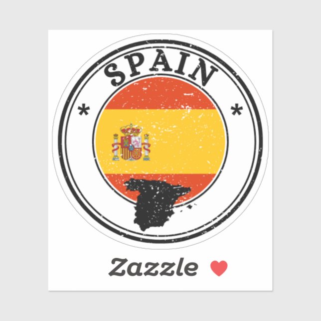 Spain Seal Sticker Round Flag for Laptop Book (Sheet)