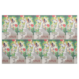 Spain Senorita Birds Flowers Fiesta Garden Fabric