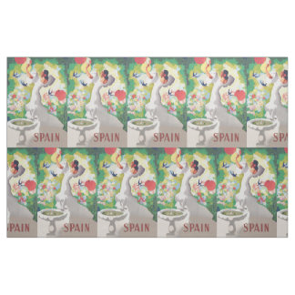Spain Senorita Birds Flowers Fiesta Garden Fabric
