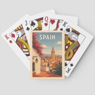 Spain Seville Illustration Travel Art Vintage Playing Cards