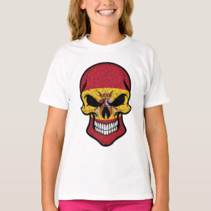 Spain Smiling Skull Flag  T-Shirt
