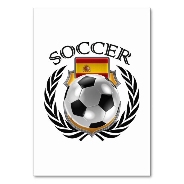 Spain Soccer 2016 Fan Gear Table Number (Back)