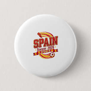 Spain Soccer 2026 Soccer Bold Country Typography F 6 Cm Round Badge