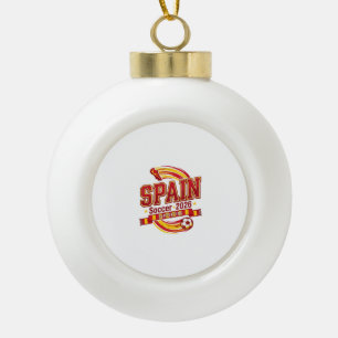 Spain Soccer 2026 Soccer Bold Country Typography F Ceramic Ball Christmas Ornament