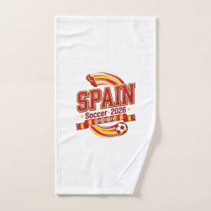 Spain Soccer 2026 Soccer Bold Country Typography F Hand Towel