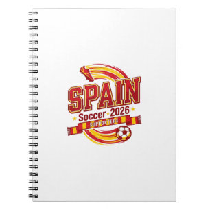 Spain Soccer 2026 Soccer Bold Country Typography F Notebook