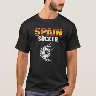 Spain Soccer Ball In Net Goal  Spanish Football Su T-Shirt