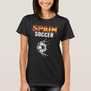 Spain Soccer Ball In Net Goal Spanish Football Su T-Shirt