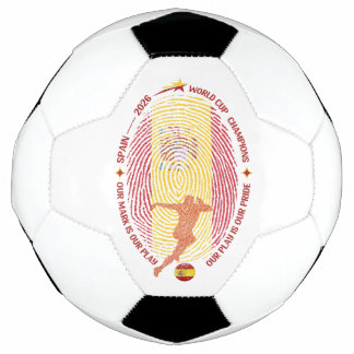 Spain Soccer Fingerprint Map Art 2026 Ball