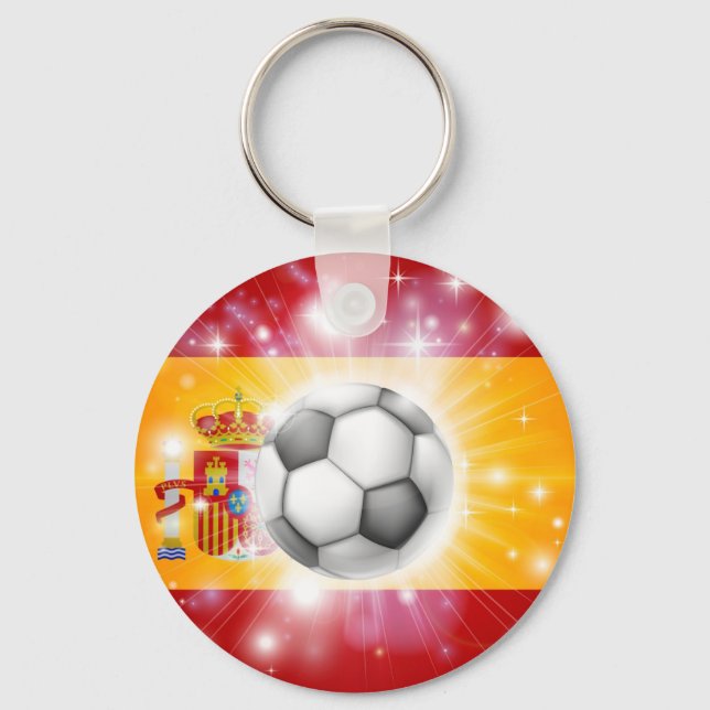 Spain soccer flag key ring (Front)