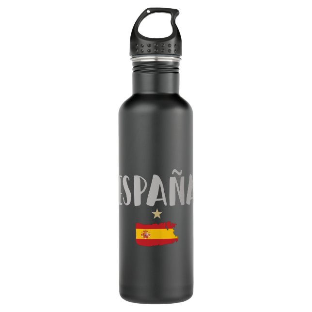 Spain Soccer Football Fan Shirt Flag 710 Ml Water Bottle (Front)