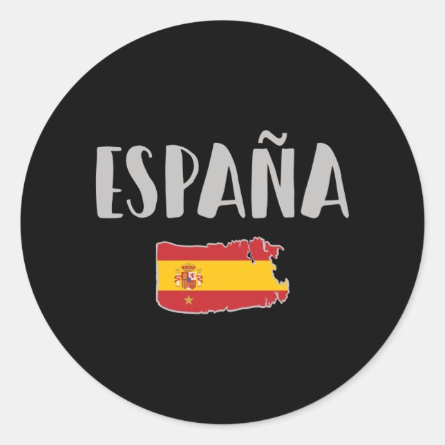 Spain Soccer Football Fan Shirt Flag Classic Round Sticker (Front)