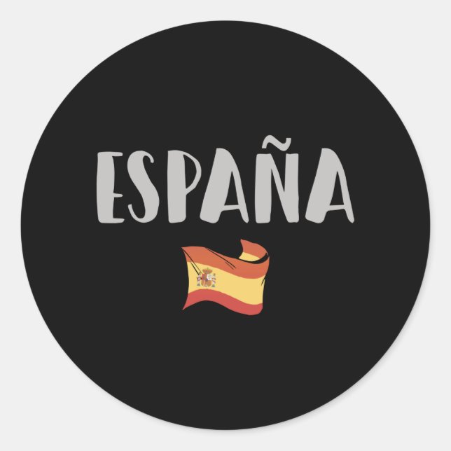 Spain Soccer Football Fan Shirt Flag Classic Round Sticker (Front)