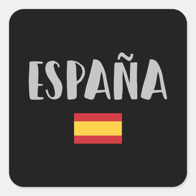 Spain Soccer Football Fan Shirt Flag Square Sticke Sticker (Front)