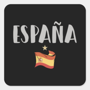 Spain Soccer Football Fan Shirt Flag Square Sticker