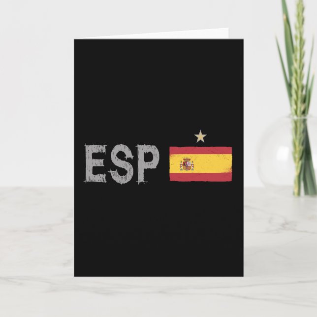 Spain Soccer Football Fan Shirt Spanish Flag Card (Front)
