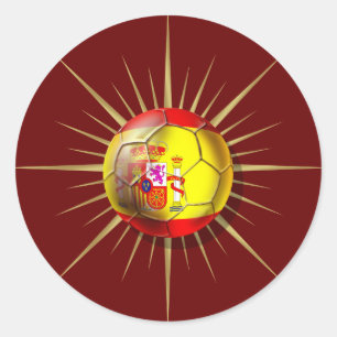 Spain Soccer Starburst gifts Classic Round Sticker