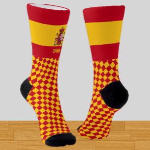 Spain Socks, Spanish flag fashion / sports Socks