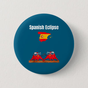 Spain Solar Eclipses Lover Bulls Design 6 Cm Round Badge