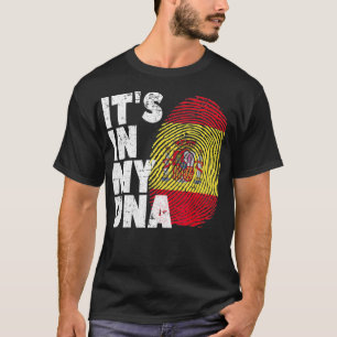 Spain Spanish Flag It's In My DNA Fingerprint T-Shirt