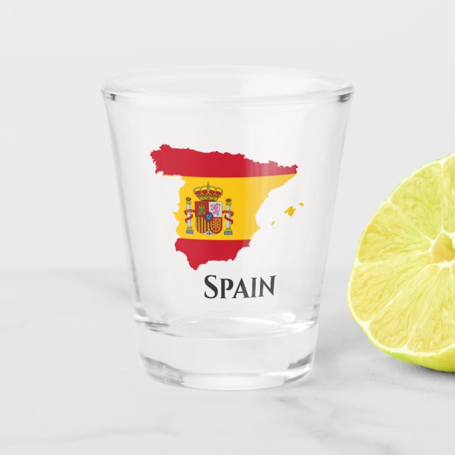 Spain Spanish Flag Map Shot Glass (Front)