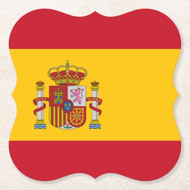 Spain (Spanish) Flag Paper Coaster (Front)