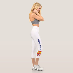 Spain Spanish Flag Personalised Capri Leggings
