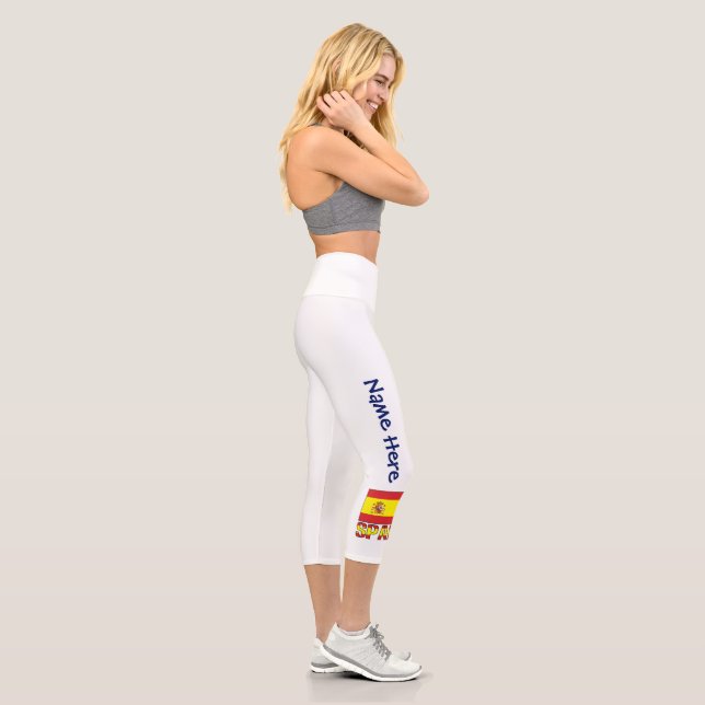 Spain Spanish Flag Personalised  Capri Leggings (Right)