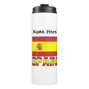 Spain Spanish Flag Personalised Name  Thermal Tumbler