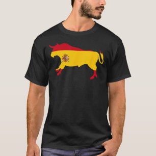 Spain Spanish Flag Souvenir Toro España Bull Silho T-Shirt