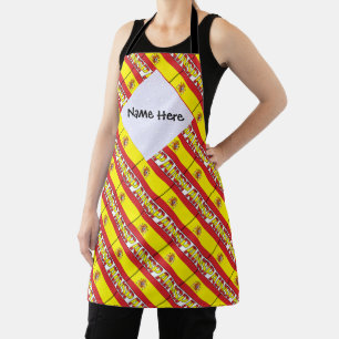 Spain Spanish Flag Tiled Personalised Name  Apron
