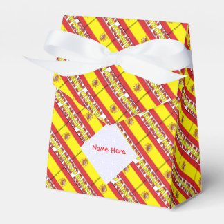 Spain Spanish Flag Tiled Red Personalised Tent Favour Box