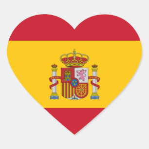 Spain/Spanish Heart Flag Sticker