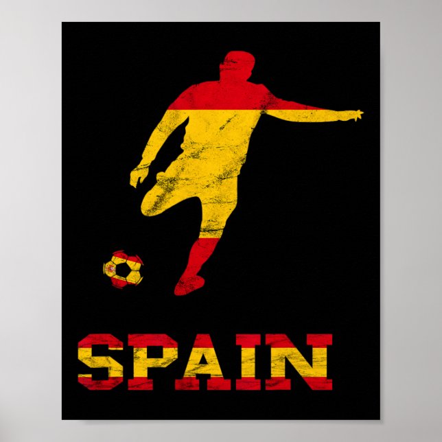 Spain Spanish Soccer Player Spain Flag Espana Span Poster (Front)