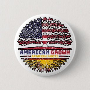Spain Spanish US American USA United States Tree 6 Cm Round Badge