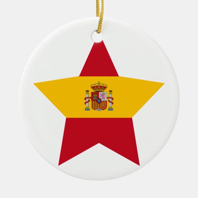 Spain Star Ceramic Tree Decoration (Front)