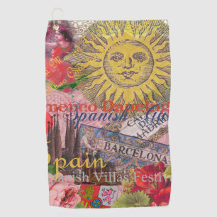 Spain Sunshine Spanish Travel Art Golf Towel