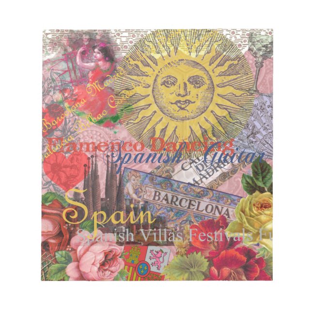 Spain Sunshine Spanish Travel Art Notepad (Front)