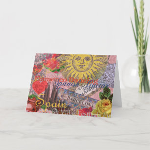 Spain Sunshine Spanish Travel Art Thank You Card