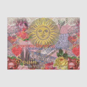Spain Sunshine Spanish Travel Art Tissue Paper