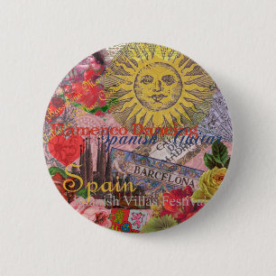 Spain Sunshine Spanish Travel Vacation 6 Cm Round Badge