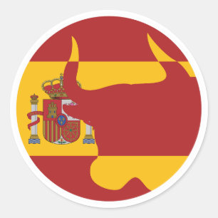 Spain Taurus Spanish National Animal Flag Classic Round Sticker
