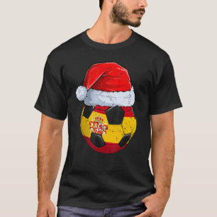 Spain Team Player Football Ball World Soccer Santa T-Shirt