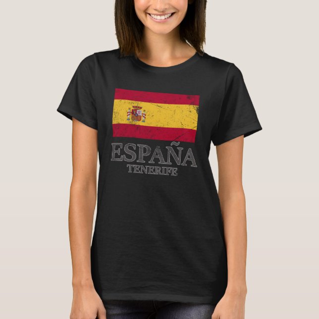 Spain Tenerife Flag Travel Europe Holiday T-Shirt (Front)