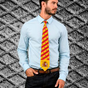 Spain Tie, stripes, business fashion, Spanish Flag Tie