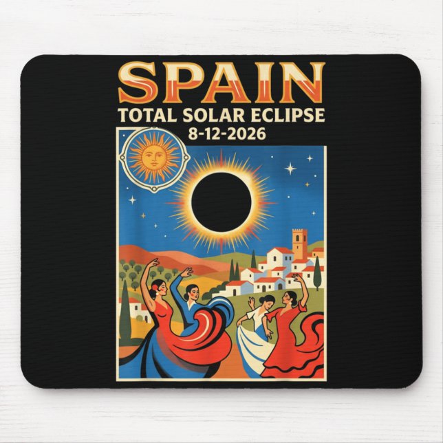 Spain Total Solar Eclipse 2026 August 12 Astronomy Mouse Pad (Front)