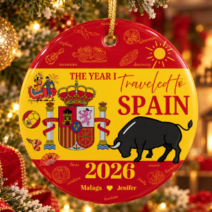 Spain Travel Memory Ceramic Tree Decoration