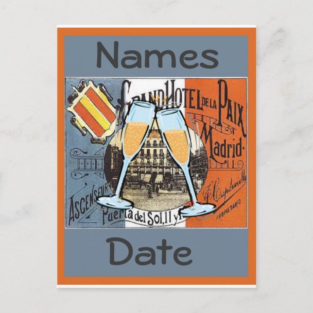 Spain Travel Postcard, edit text Postcard (Front)