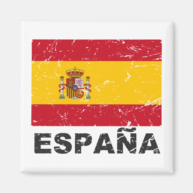 Spain Vintage Flag Magnet (Front)